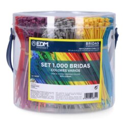 SET de 1000 abraçadeiras 100 x 2,5 mm,  varias cores, apresentaçao em caixa de plastico, nylon de alta qualidade