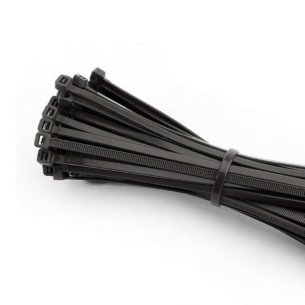 Abraçadeira reutilizavel preta 200x4,5mm (saco de 100 unid.) nylon de alta qualidade