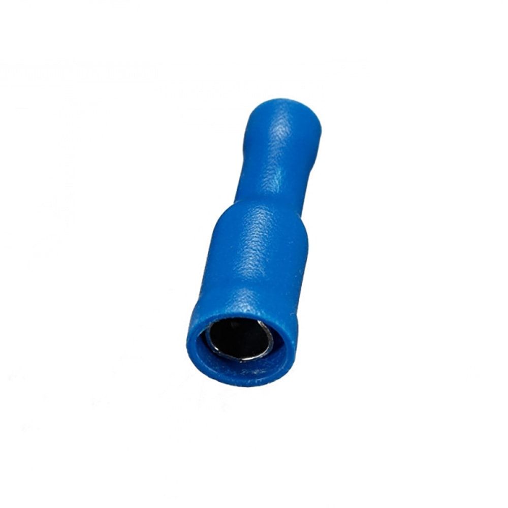 Terminal cilíndrico Ø4 mm fêmea isolado, saco 100 unidades