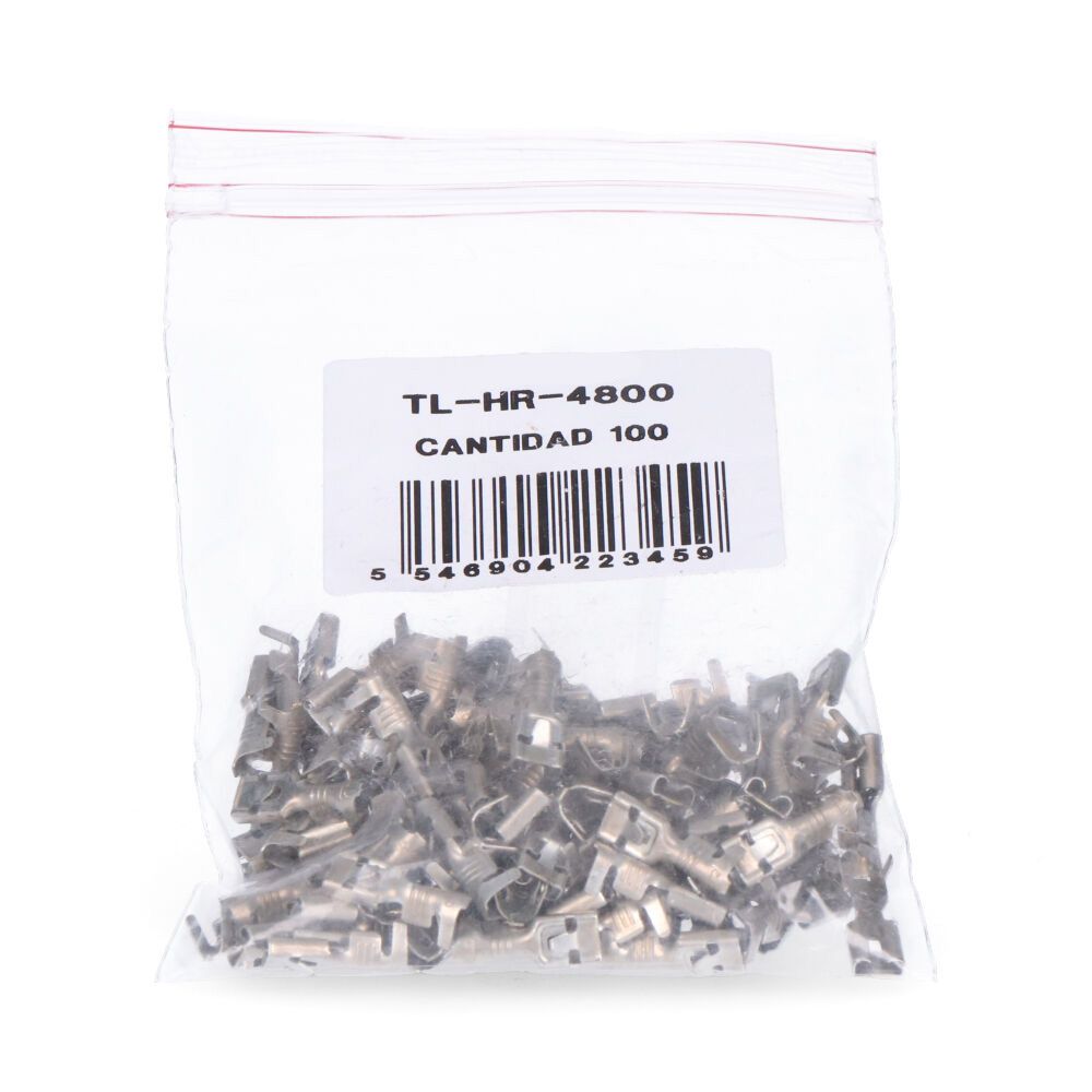 Terminal faston com braçadeira 4,8 mm fêmea, saco 100 unidades - Image 2
