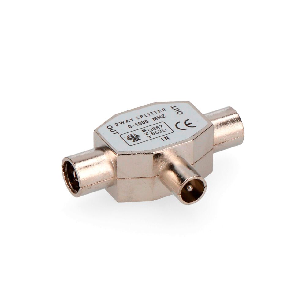 Ficha tripla TV 1 macho + 2 femeas metalico extra retractilado