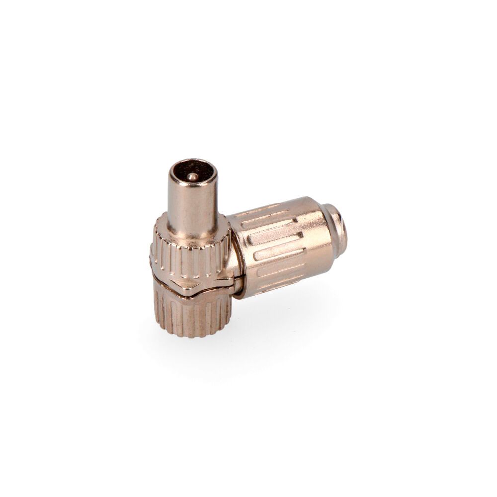 Ficha macho TV metalica curva 9,5mm (retractilado)