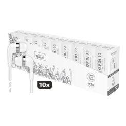 BSK 10 auscultadores com microfone, branco, pacote de economia