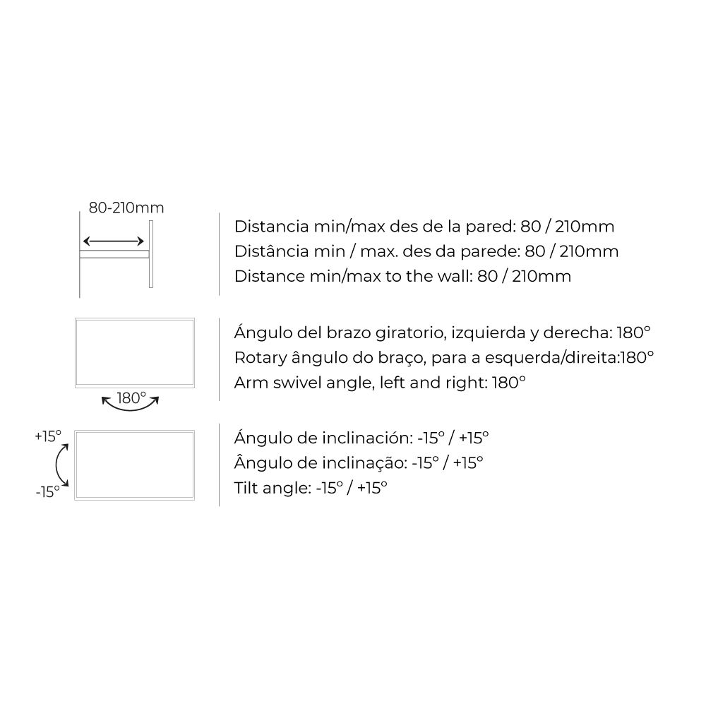 EDM Suporte universal para TV 23-42 polegadas 25 kg com braço - Image 2