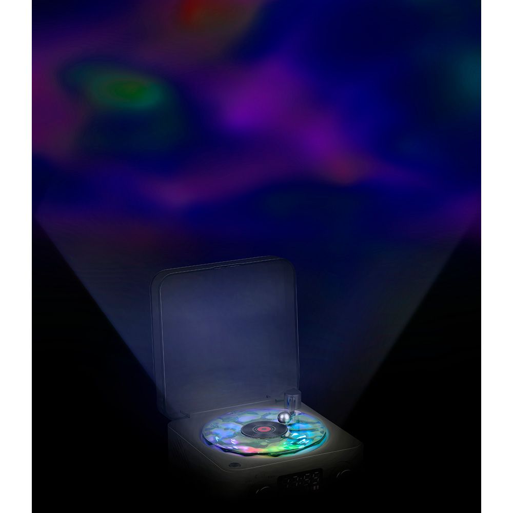 Altifalante bluetooth em forma de toca-discos, com relógio, ruído branco e LUZ RGB, cores sortidas - Image 6