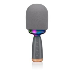 Microfone karaoke com altifalante, 5 W, 7,5 x 7,5 x 22 cm