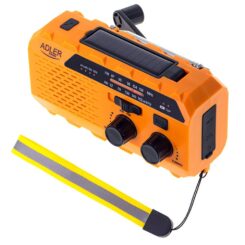 Rádio solar com manivela AD 1197, 15,5 x 5 x 8 cm
