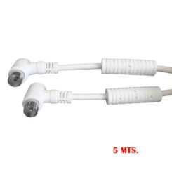 Extensão tv-video curvo com filtro 9,5mm - 5m  branco