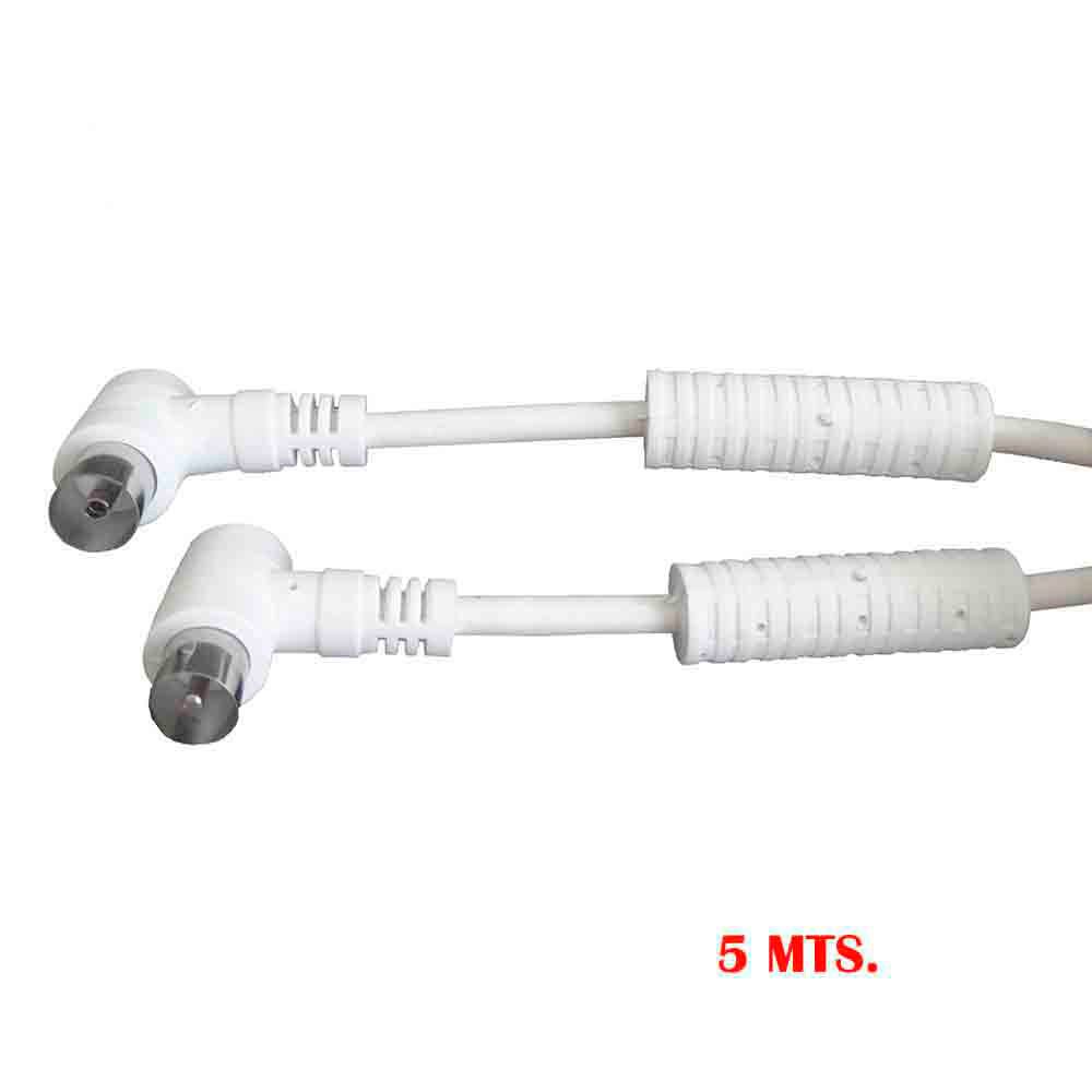 Extensão tv-video curvo com filtro 9,5mm - 5m branco