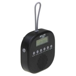 Rádio FM resistente à água IPX4 AD 1912, 9 x 9 x 2,5 cm