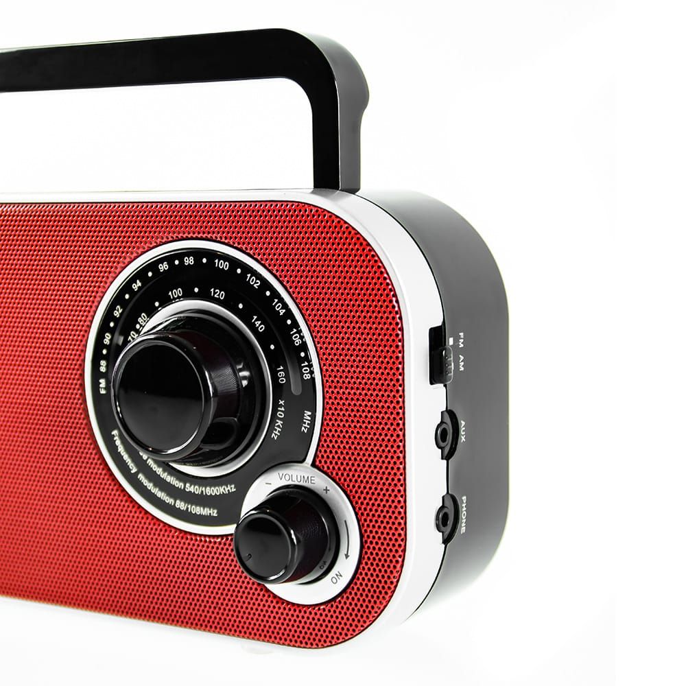 Rádio am/fm vermelho CR 1140, 21 x 5,6 x 12 cm - Image 3