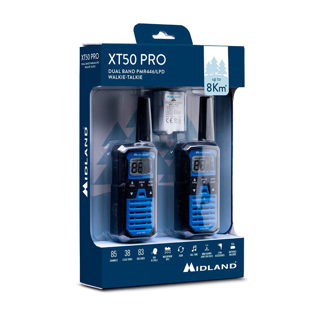 Walkie talkies XT-50 PRO C1464, 16 canais PMR446, azul - Image 3