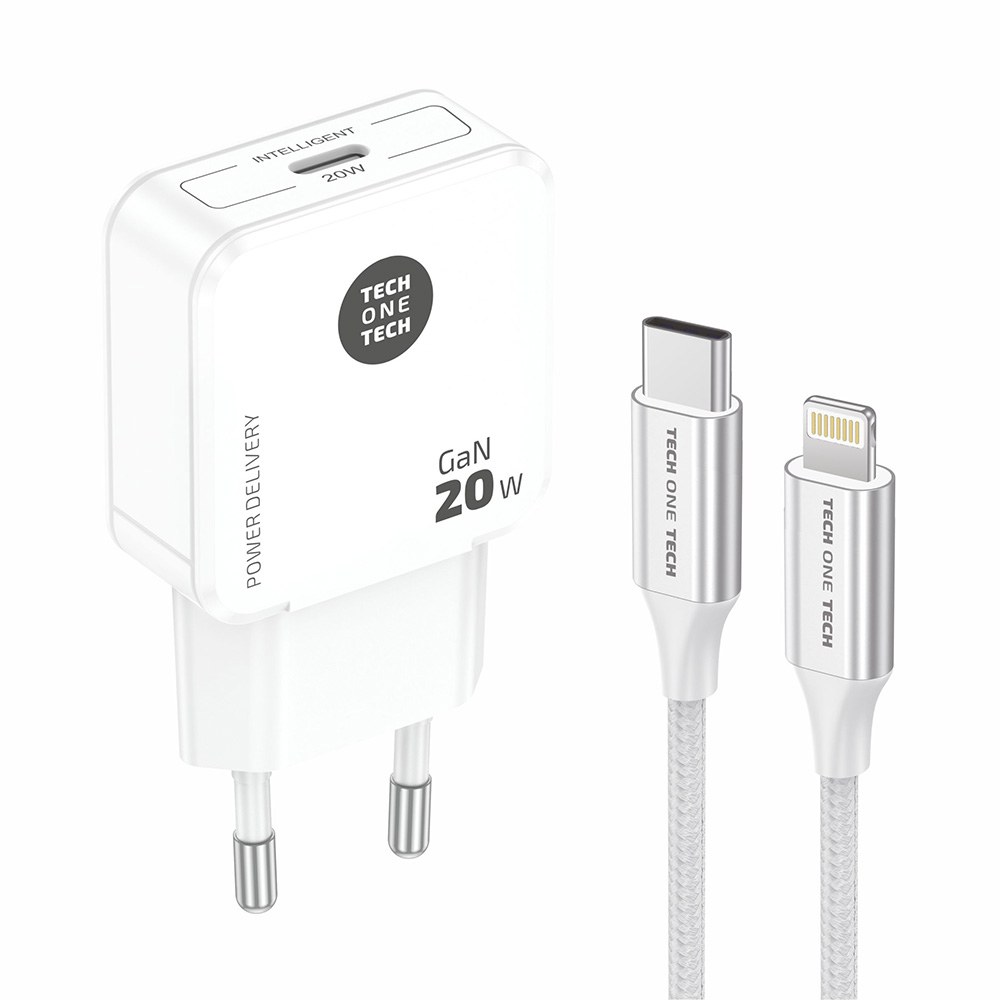 Carregador ultra rápido GAN 20 W + cabo usb-c para lightning branco de 1 m - Image 2
