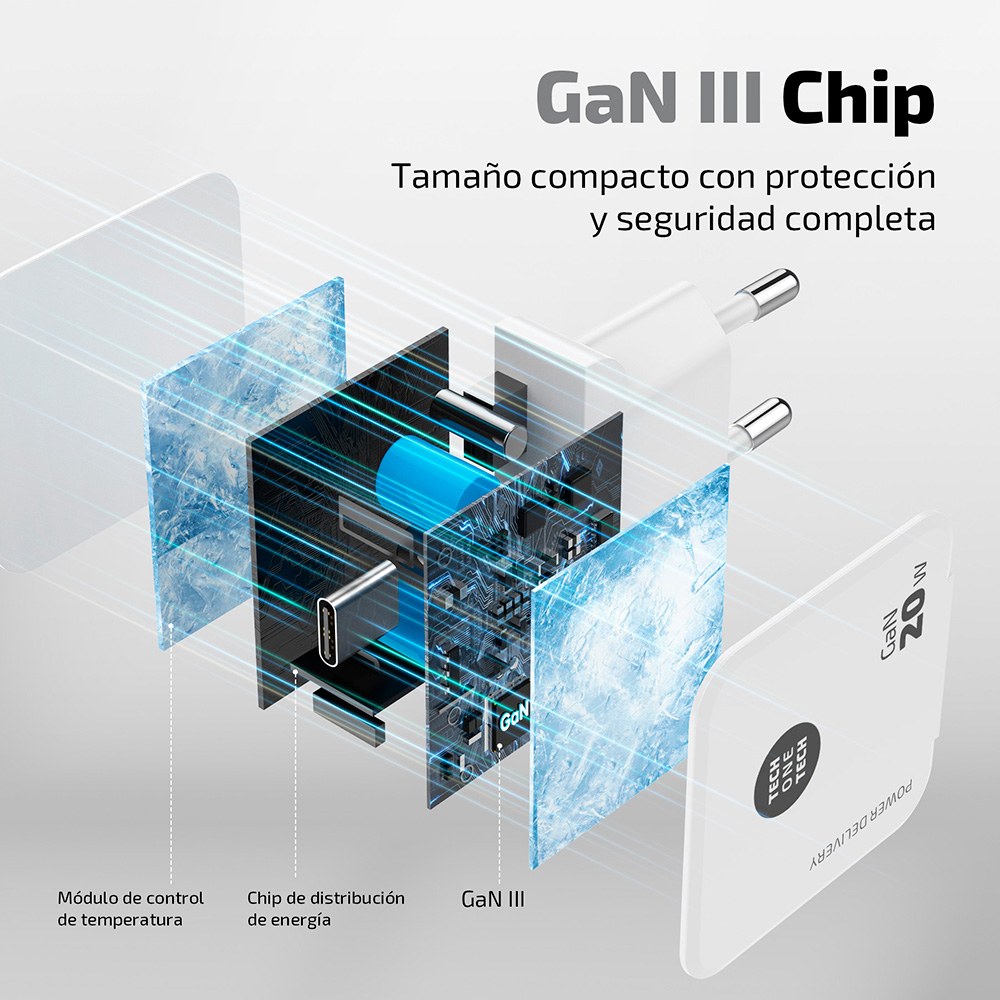 Carregador ultra rápido GAN 20 W + cabo usb-c para lightning branco de 1 m - Image 3