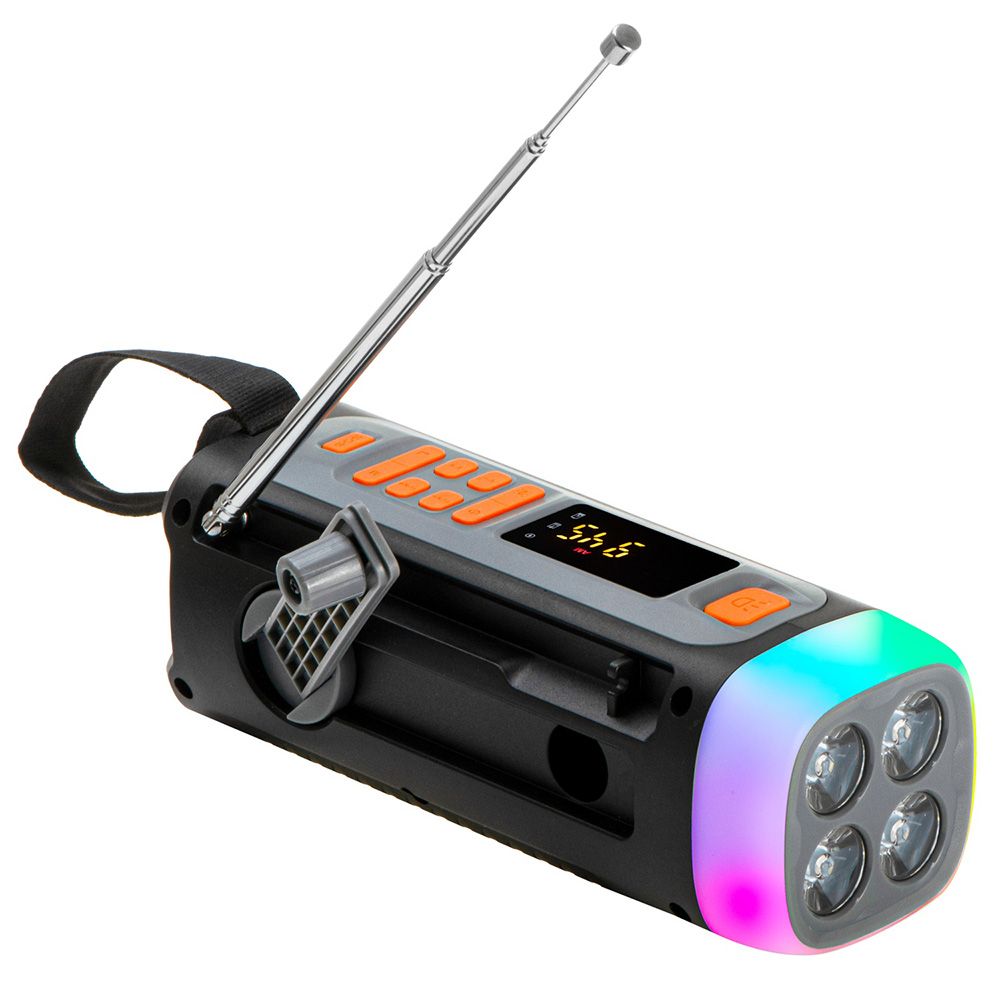 Rádio emergência solar + manivela, lanterna LED 4 W, powerbank 4500 MAH AD 1920 - Image 3