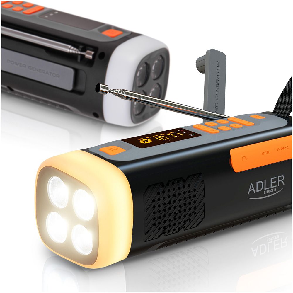 Rádio emergência solar + manivela, lanterna LED 4 W, powerbank 4500 MAH AD 1920 - Image 8