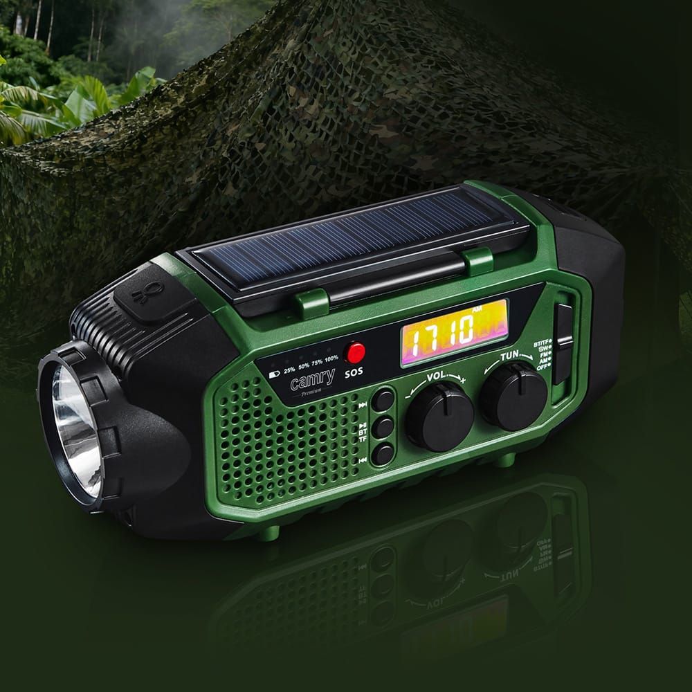 Rádio de emergência multifunções solar/dínamo/usb, bateria CR1919 de 4000 MAH, verde, 181 x 72 x 82 mm - Image 16