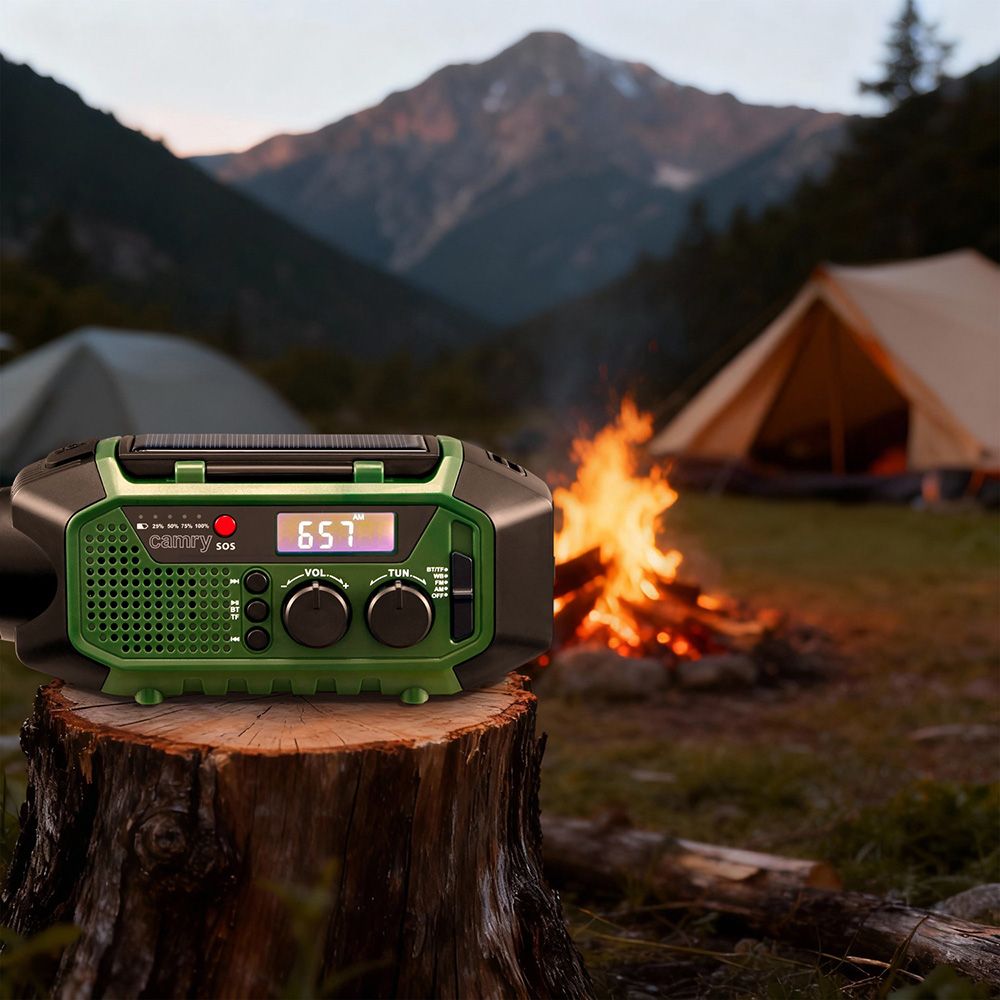 Rádio de emergência multifunções solar/dínamo/usb, bateria CR1919 de 4000 MAH, verde, 181 x 72 x 82 mm - Image 18