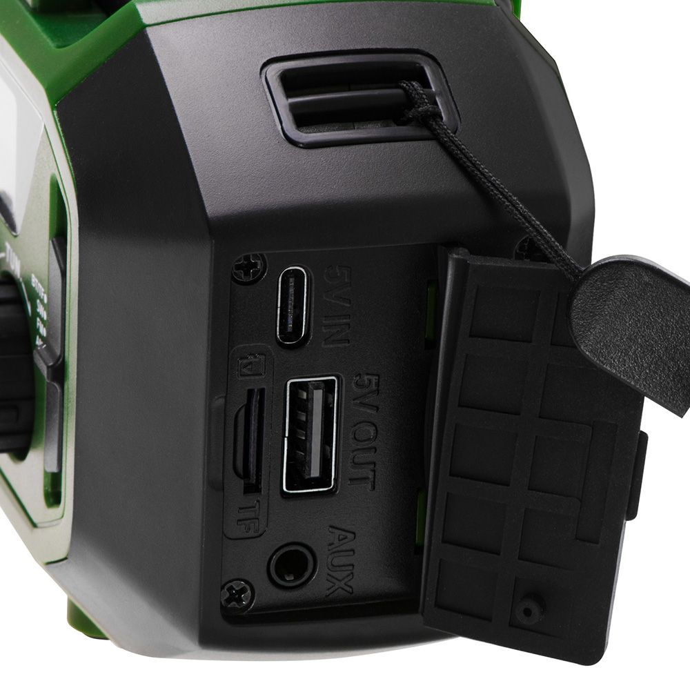 Rádio de emergência multifunções solar/dínamo/usb, bateria CR1919 de 4000 MAH, verde, 181 x 72 x 82 mm - Image 9