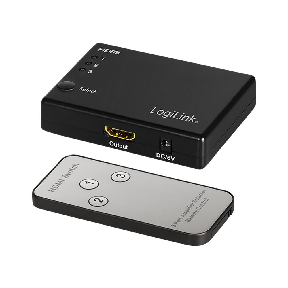 Comutador hdmi de 3 portas, 1080P/60hz logilink