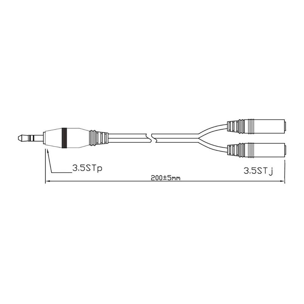Cabo 20cm adaptador áudio 1M para 2F jack 3,5 stereo Logilink - Image 2