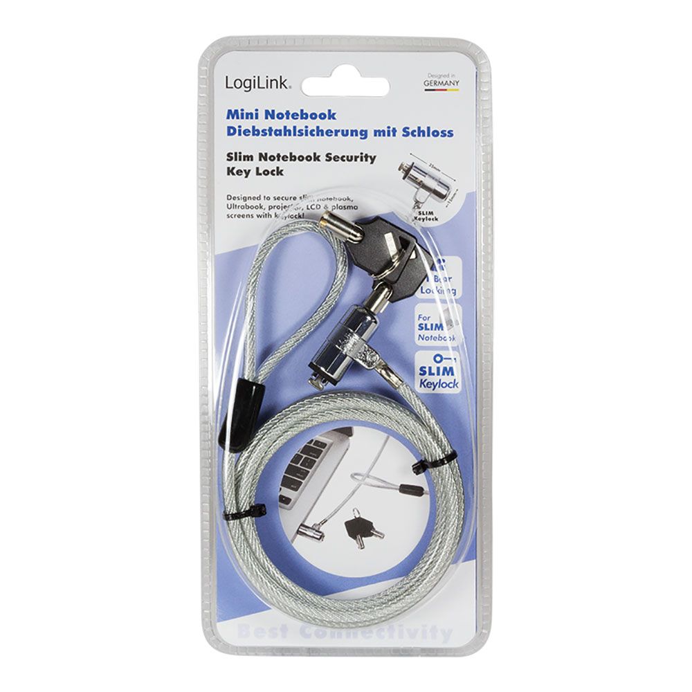 Cabo antirroubo para portátil ultra fino com 2 chaves logilink - Image 4