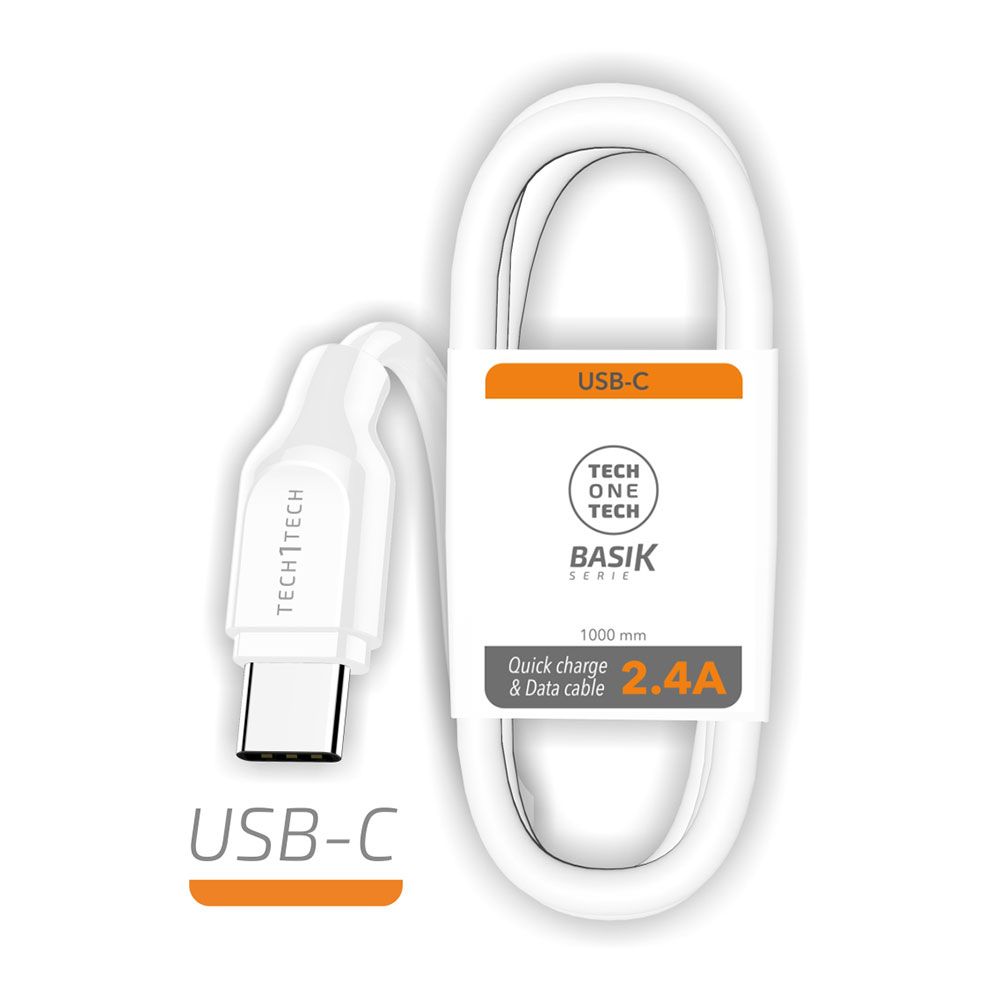 Cabo usb-a a usb-c 1 m branco