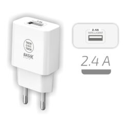 Carregador 12 w usb-a, 2,4 a branco
