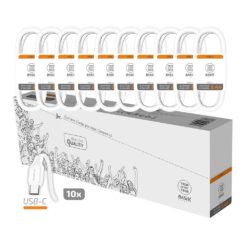 Pack poupança 10 cabos basik usb-a usb-c  2,4A branco tech ONE tech