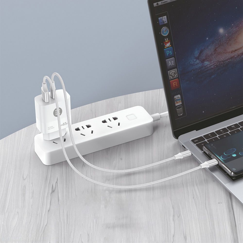 Carregador notebook/telemóvel 65W GAN PD + cabo 1,2M 5A tech ONE tech - Image 3