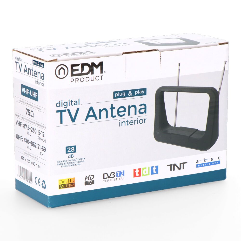 Antena UHF interior TV 470-862 MHZ classic series 170x120x60mm - Image 2
