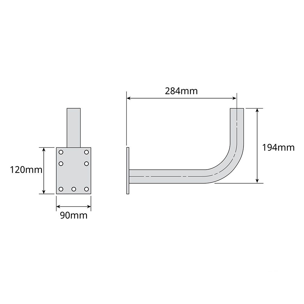 Suporte "l" 284x194mm Ø35mm zinc+rpr televes - Image 3