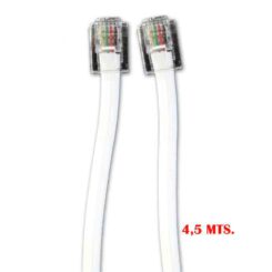 Prolongador de telefone 4,5m 4 vias macho-macho