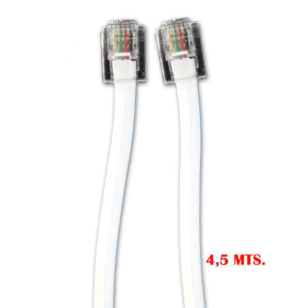 Prolongador de telefone 4,5m 4 vias macho-macho