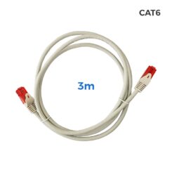 Cabo UTP CAT.6 conector RJ45 cobre lszh cinzento 3m