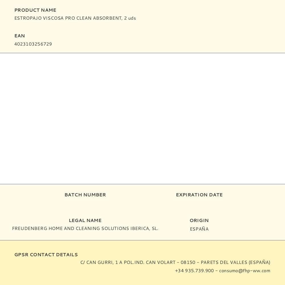 Esfregão de viscose absorvente Pro clean, 2 peças - Image 2