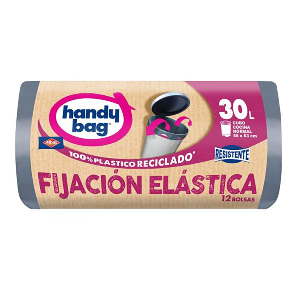 Sacos do lixo fixação elástica 30 l (55 x 63 cm), 12 UDS