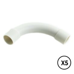 Manga PVC curva a 90° ø 25 mm, cinza, 5 unid.