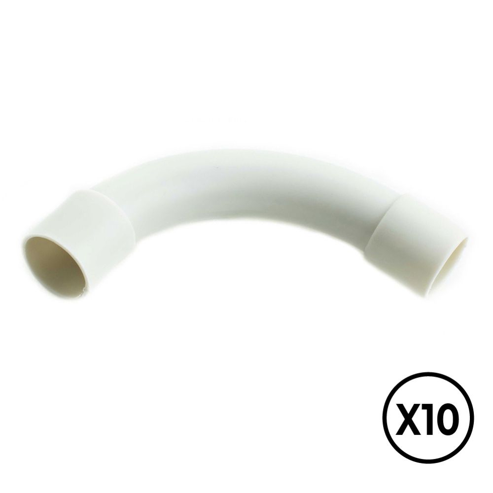 Manga PVC curva a 90° ø 20 mm, cinza, 10 unid.