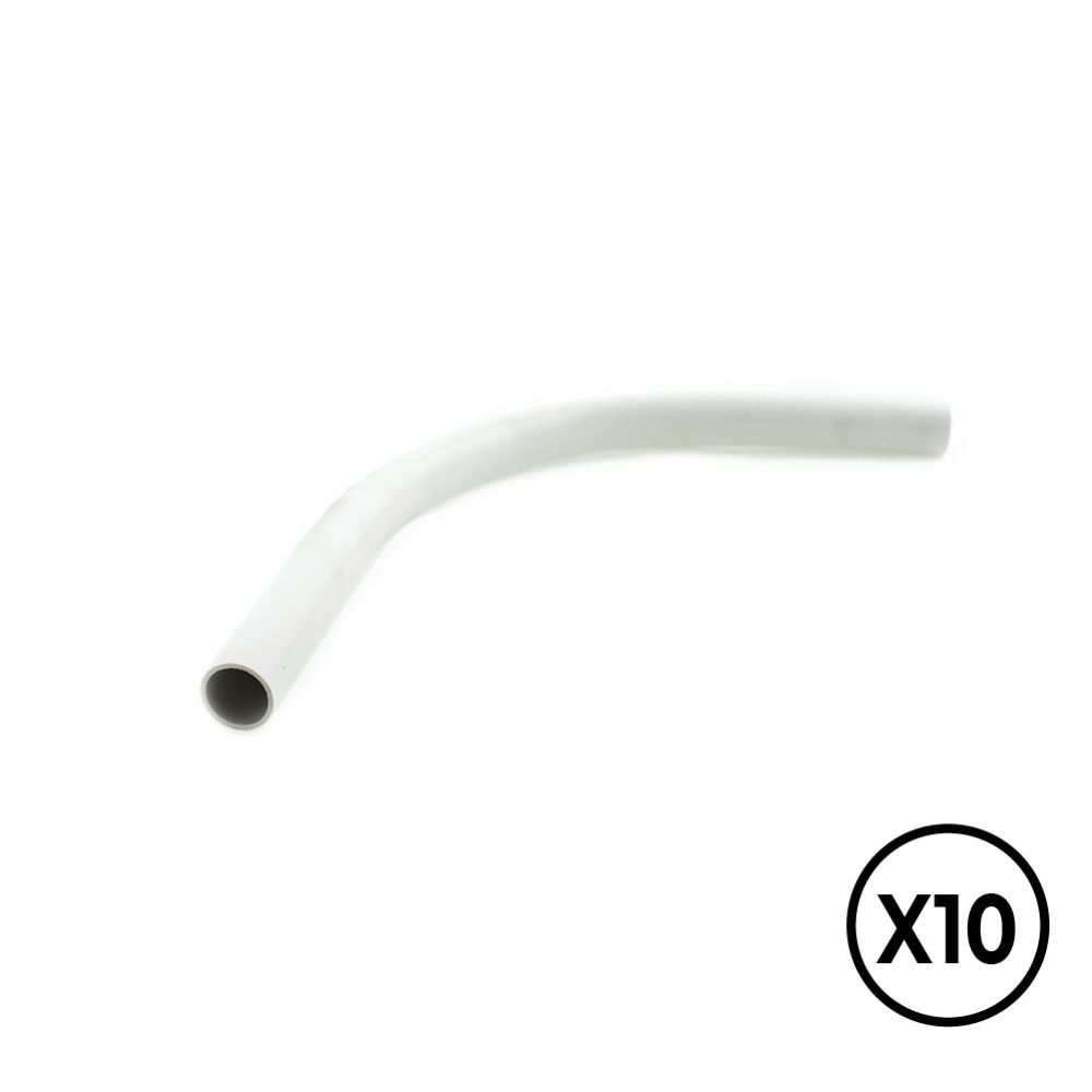 PVC rígido curvo ø 25 mm, cinza, 10 unid.