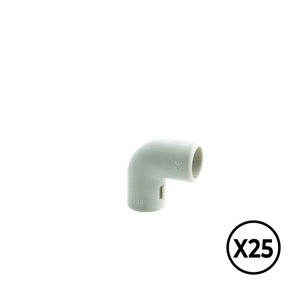 Cotovelo inspecionável cinza 90° PVC ø 20 mm, 25 unid.