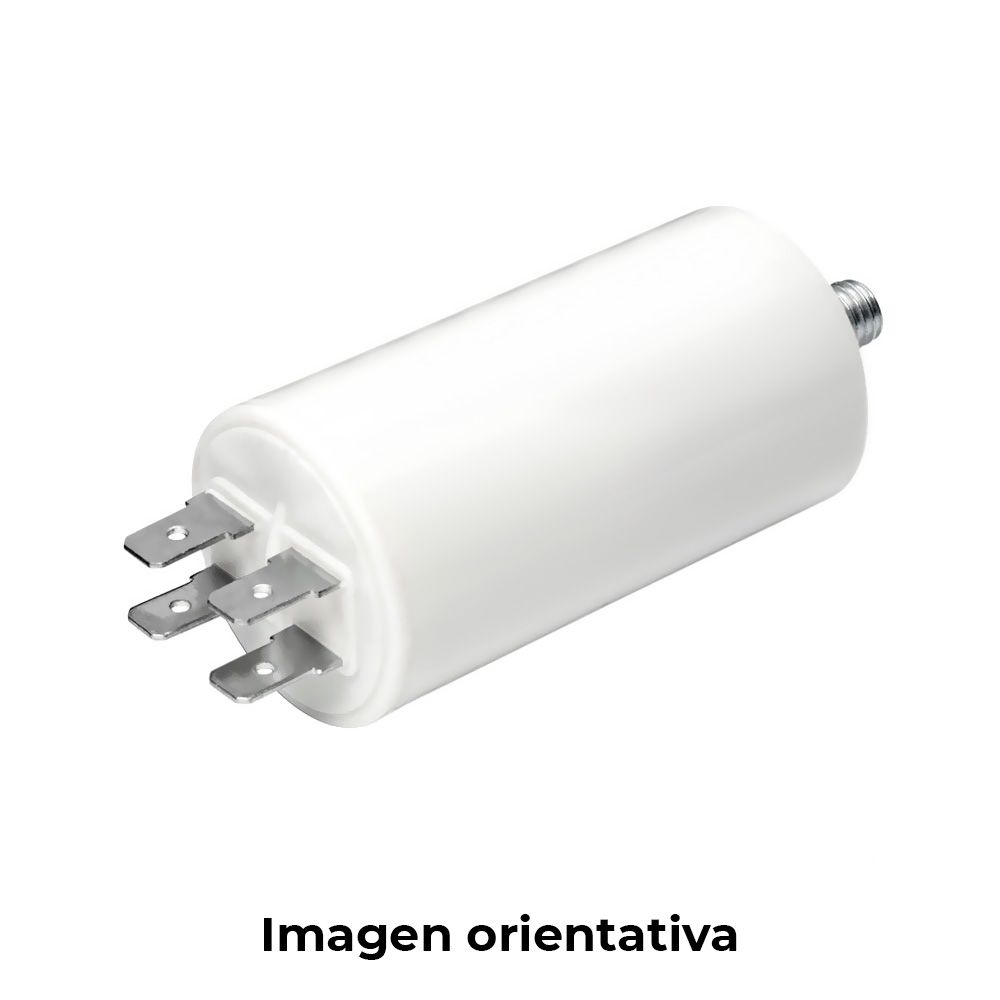 Condensador de arranque MKA 1mF 5% 450V Ø3,4x6,3cm com rosca M8 e faston simple 6,35 konek