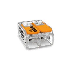 Conector rápido com alavanca 2 condutores, ø máximo 6 mm², 450 V, 41 a, transparente, 16 x 21,1 x 10,1 mm