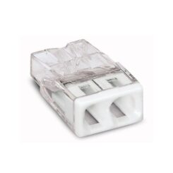Conector rápido 2 condutores rígidos, ø máximo 2,5 mm², transparente / branca