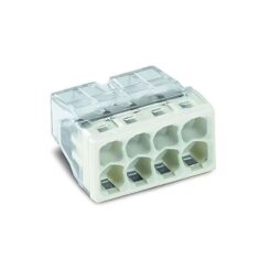 Conector rápido 8 condutores rígidos, ø máximo 2,5 mm², transparente / cinza verde