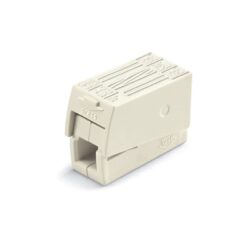 Conector CLIP rápido em linha 3 condutores, 2 rígidos + 1 rígido, semi-rígido ou flexível, ø máximo 2,5 mm², branco