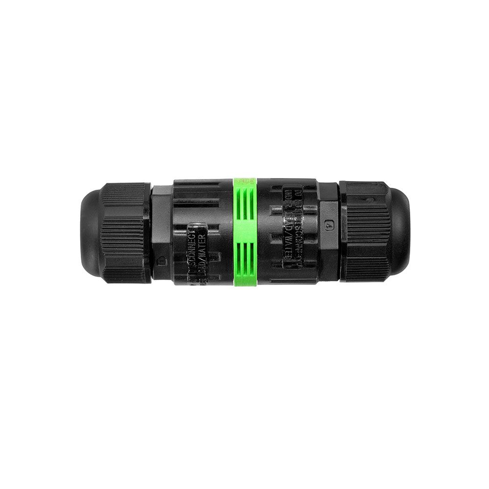 Conector impermeável IP68 linear 2 pólos + terra