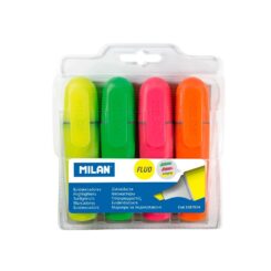 Marcadores fluorescentes com ponta cinzel em cores sortidas, 4 unidades