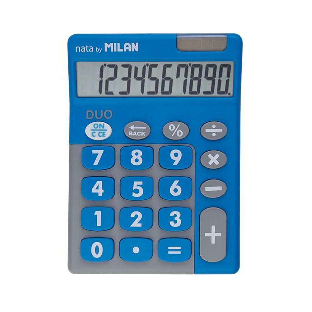 Blíster calculadora DUO 10 dígitos azul teclas grandes milan - Image 2