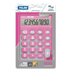 Blíster calculadora DUO 10 dígitos rosa teclas grandes milan